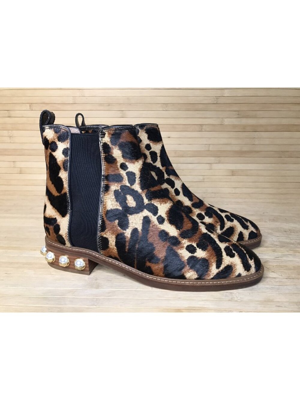 LOUISE ET CIE Valtina Zeopard Calf hair ANKLE BOOTS New no box sz 12M / 44